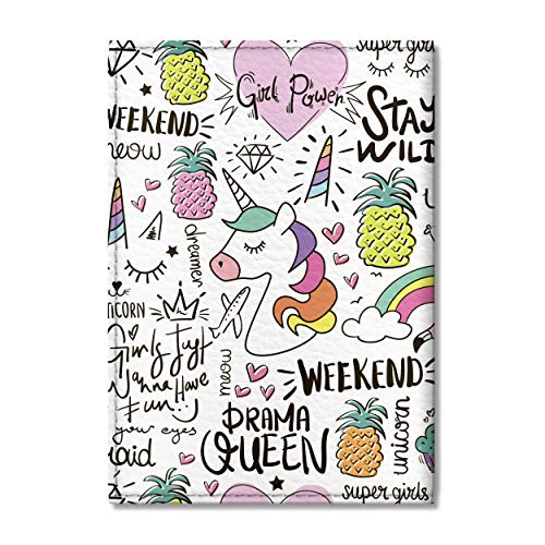 Quttie, Cute Vegan Eco Leather Passport Cover for Women, Men, Kids (Ladies Unicorn Pattern) - Image 4