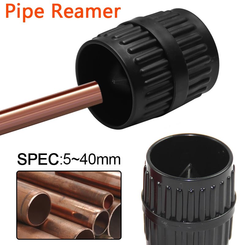 Black Manual 2 in 1 Pipe Deburring Tool Plastic Pipe Reamer Hand Chamfering Tool Inner-Outer Reaming Deburring Cutters Pipe Reamer for Copper Aluminum PVC PPR - Image 3