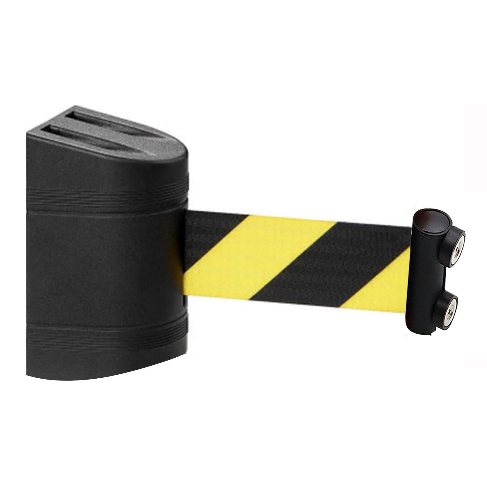 YNIYUJKL Retractable Magnetic Belt Barrier 3M - Black Safety Tape With Mounting Kit, Adjustable Length - Perfect For Crowd Control, Queuing & Event Management,A-3M/9.8FT