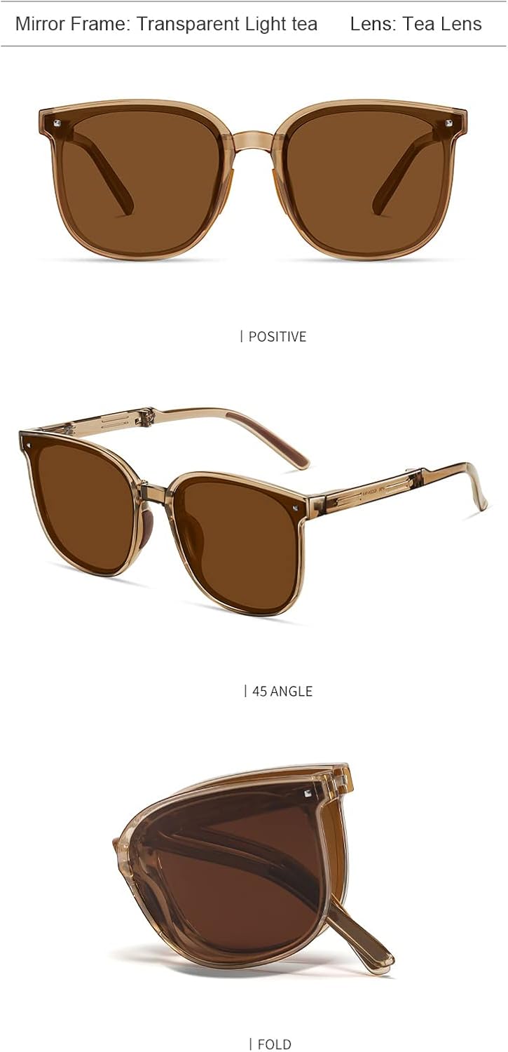 Carry Polarized Mini Folding Sunglasses Women Polarized UV Protection Trendy Designer Sun Glasses - Image 2