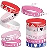 CupaPlay 24PCS France Paris Party Rubber Wristbands - French Paris Themed Birthday Party Favors Supplies Decorations Silicone Wristband #1