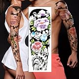 Oehok Temporary Tattoos, Extra Large Full Arm Fake Tattoos, Cool Waterproof Tattoo Stickers, Body/Le