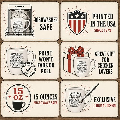 Chicken Lady Coffee Mug Rustic Farmhouse Hen Design 15oz Large White Ceramic Cup Funny Chicken Lover Gift for Women, Backyard Farmers, and Homesteaders (Chicken Era)
