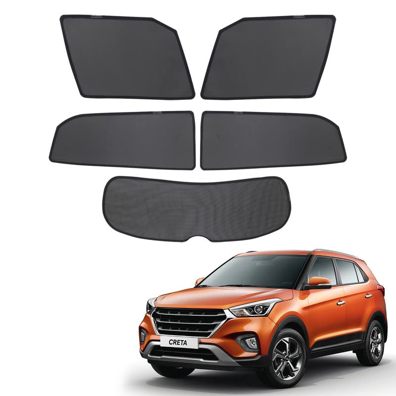 Image of Hyundai Creta Magnetic Sun Shades /Curtains - Set of 5pcs Suitable for Creta 2020 Onwards