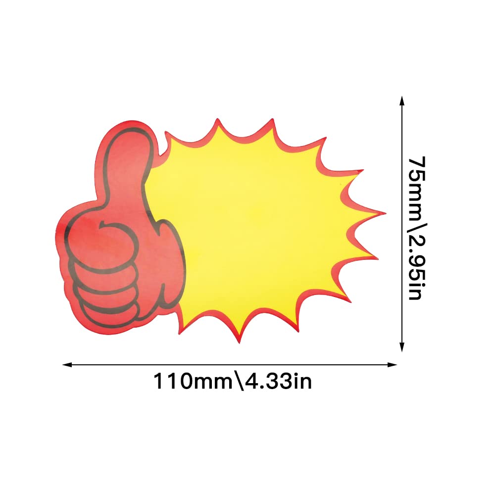 Honatrv 120 Pièces Étiquettes Prix Étoiles Fluorescentes - Étiquettes Promotion Vente Au Détail Jaunes Et Rouges 3,2 X 4,3 Pouces