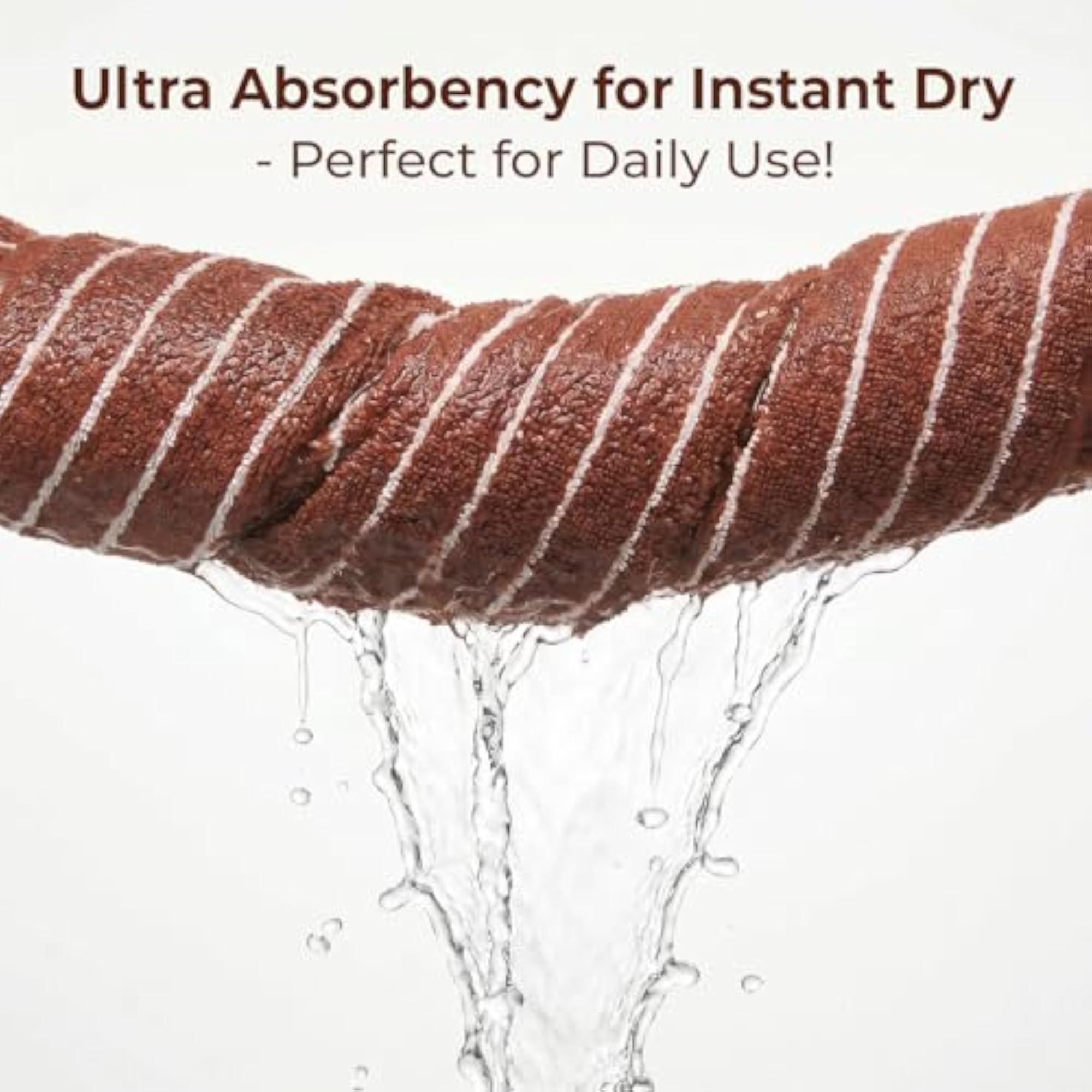 2-Piece Terracotta Striped Hand Towels for Fall