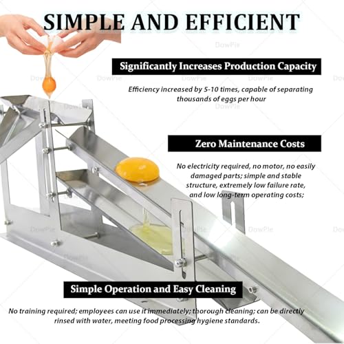 Separador manual de huevos de flujo ajustable y estructura robusta sin ruido 4