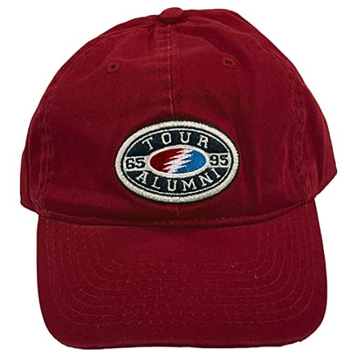 Grateful Dead Men's Liquid Blue Tour Alumni Oval Bolt Baseball Hat, Red, One Size