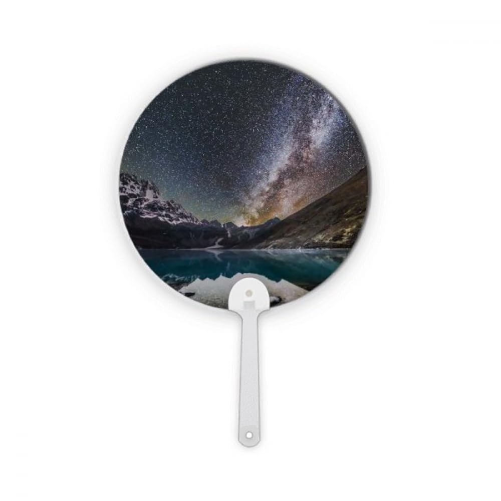 Éventail rond plastique galaxie accessoire fraîcheur portable été motif étoiles