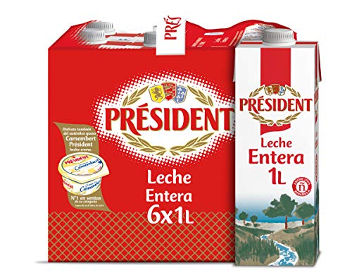 PRESIDENT Leche Entera Pack 6 x 1L