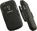 NAKEDCELLPHONE'S BLACK RUBBERIZED RIBBED HARD CASE COVER + BELT CLIP HOLSTER STAND FOR SAMSUNG GALAXY S3 MINI PHONE (I8190N, I8190T, G730A, G730V, I8200N) AND Galaxy S III Mini Value Edition