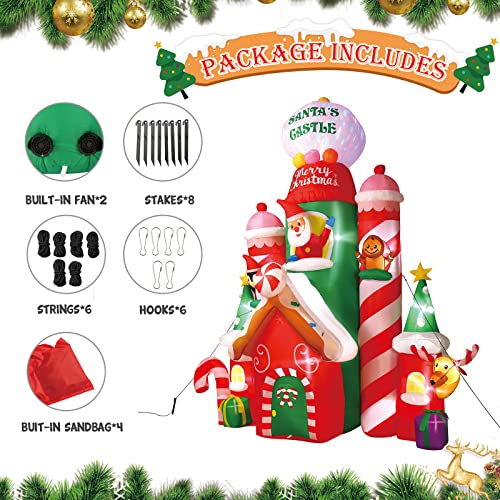 Riloheilm 10 Ft Height Christmas Outdoor Decorations Christmas Inflatables Candy Castle With Santa Reindeer Penguin Bright Led Lights Christmas Blow Up Decor Indoor Outdoor Yard Garden #TOP5