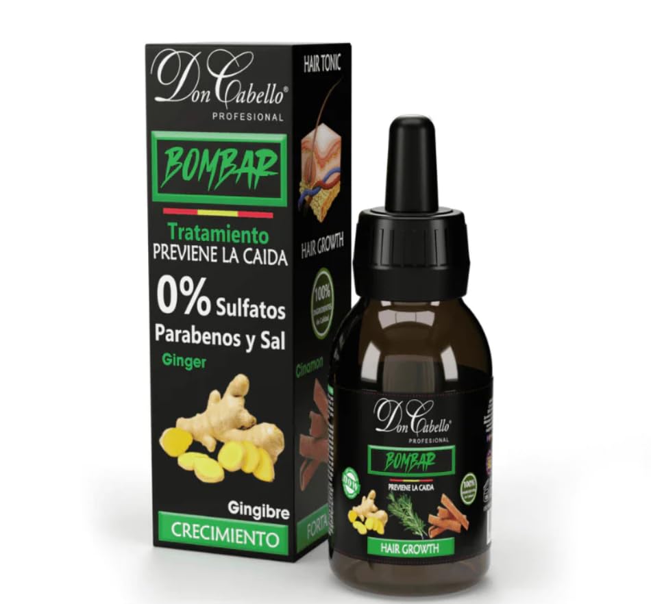 Don Cabello Loción Preventiva de Caida - Serum Crecimiento Cabello Reduce la Caída del Cabello y Estimula su Crecimiento - Locion Natural con Romero, Jengibre Y Canela (125 ml)