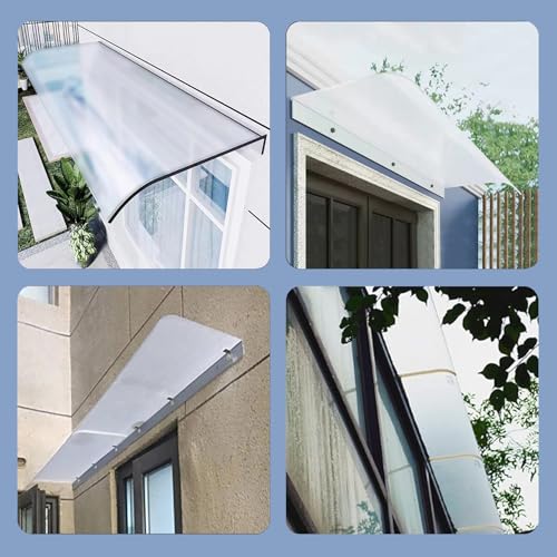 Auvent de porte polycarbonate imperméable - marquise de protection pour entrée garage et balcon