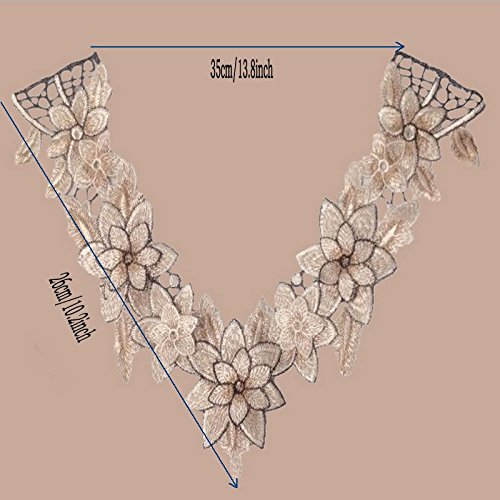 1Pcs Neckline Collar Applique Embroidery Lace Trim Fabric Cloth Sewing Patchwork Diy Craft #TOP4