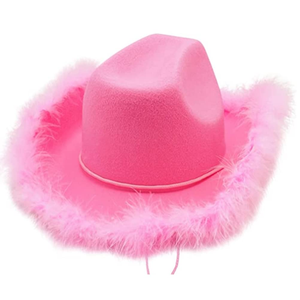 JTLB Sombrero vaquera sombreros de vaquero para mujer, sombrero de vaquero rosa, sombrero de vaquero con cuello tirando, tanga, cosplay, fiesta, accesorios de disfraz, juego de vestir para mujeres