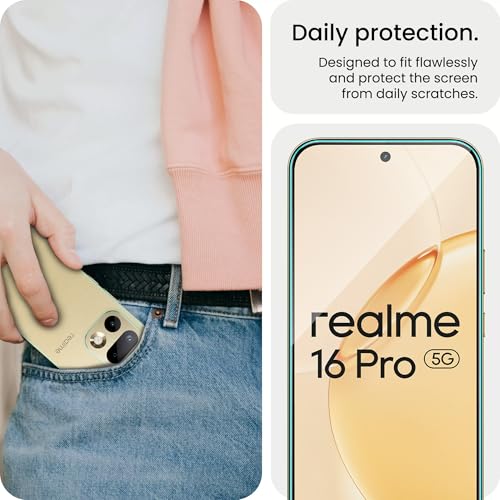 Image of FIRST MART Front Tempered Glass and Back Nano Membrane for Realme 16 Pro with Installation Kit | Edge-to-Edge, Scratch Resistant, Case-Friendly | Black