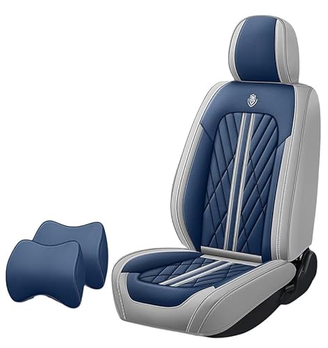 日産セレナ C27 C26 C25 H28.8~に適用車シートカバー座布団 防水 全天候型汚れ防止 取付簡単 滑り止め 収納便利クッションプロテクター前後席背もたれ耐摩耗性通気ナッパレザー素材(青グレー)