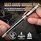 Scriveiner Kugelschreiber Hochwertiger Kugelschreiber Metallic Schwarz mit Echtvergoldung, schwarze Schmidt Mine, Geschenkbox, Büro set, Schöne Professionelle Kugelschreiber