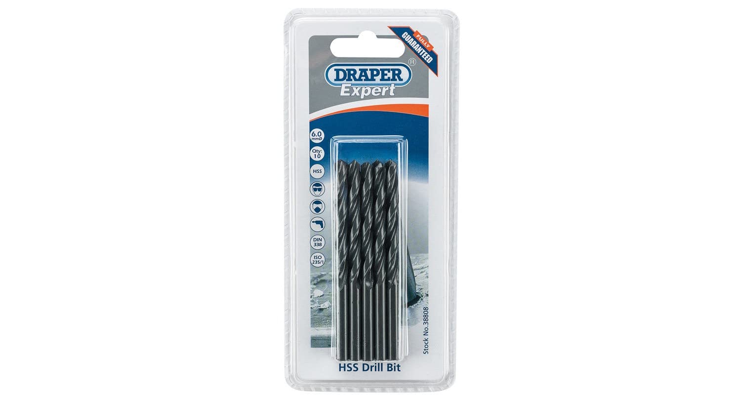 Draper 38808 Expert 6.0Mm Hss Drills Card Of 10