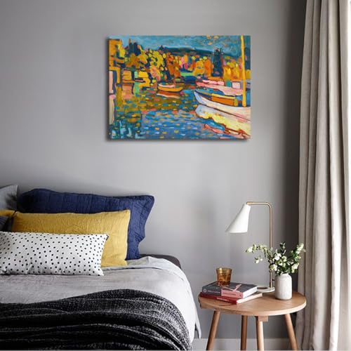 Peintures célèbres paysage d’automne avec des bateaux 45x60cm