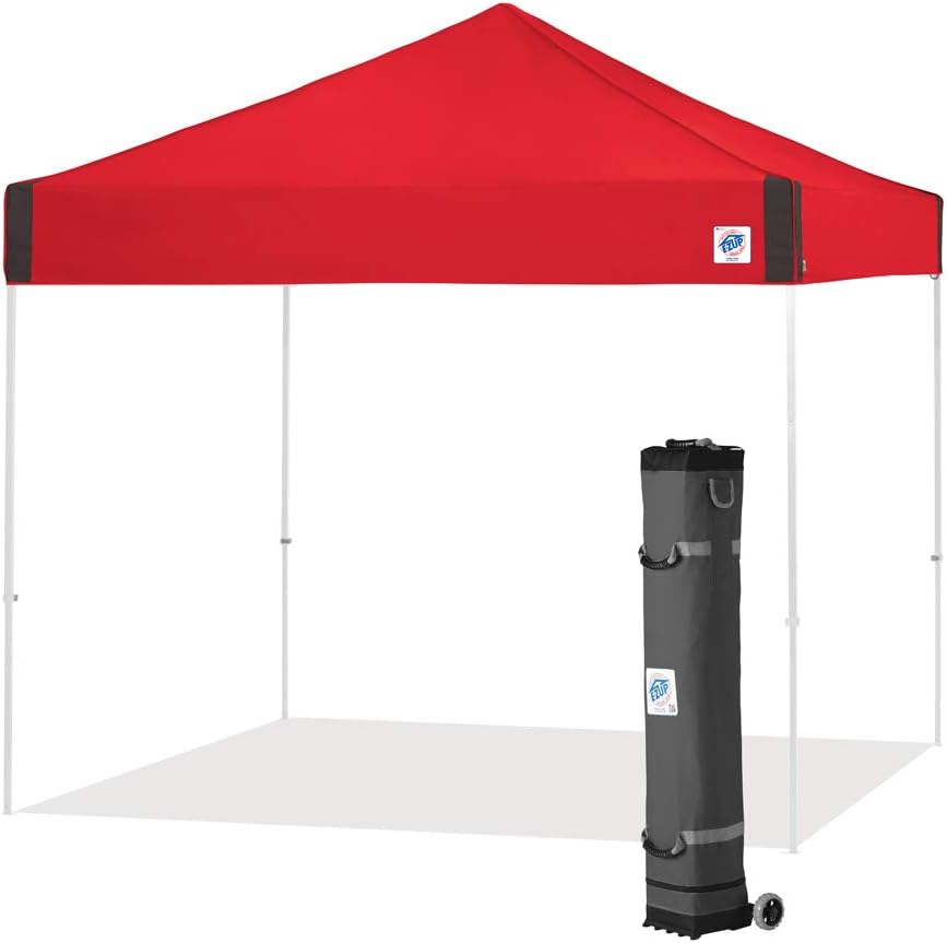 Pyramid Instant Shelter Canopy, 10' x 10' with Wide-Trax Roller Bag & 4 Piece Spike Set, Punch