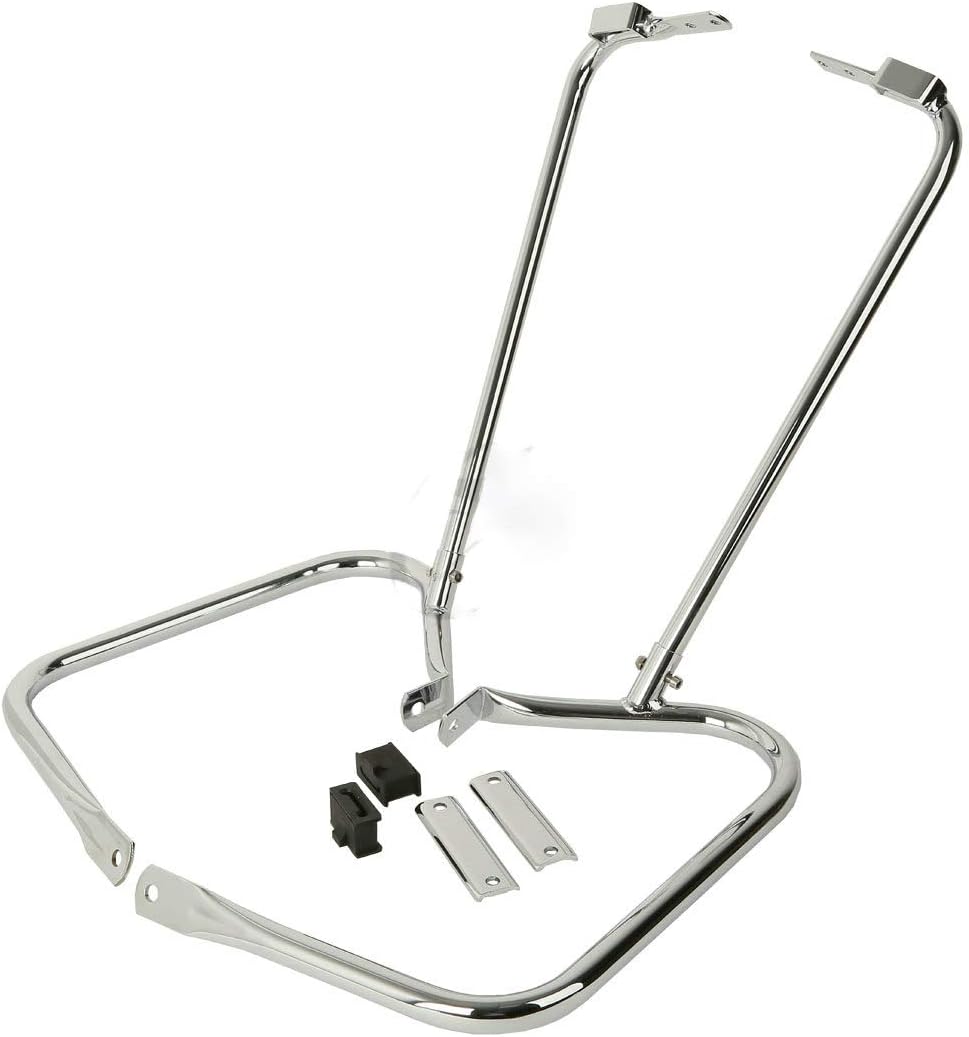 Rear Saddlebag Guards Kit Saddlebag Support Kit Fit for 1997-2008 Harley Davidson Touring FLHR FLTR FLHX and FLHT Models Chrome Plated