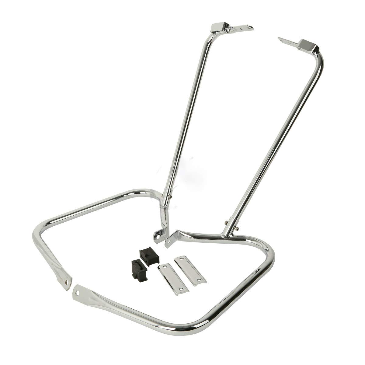 Rear Saddlebag Guards Kit,Saddlebag Support Kit fits for 1997-2008 Harley Davidson Touring FLHR, FLTR, FLHX and FLHT Models,Chrome Plated