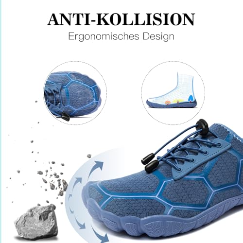 Image of Men's Hike Barefoot Quick-Dry Sports Shoes Wide Toe Aqua for Swim Diving Surfing Kayaking Pool Beach Walking