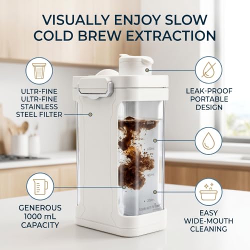 Jarra de café frío e infusiones de 1000 ml para nevera 4