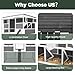 AECOJOY 83'' Extra Large Chicken Coop with Run, Wood Chicken House with 6 Nesting Boxes & Roost Bar for 6-10 Chickens, Outdoor Hen Fence Poultry Pet Cage for Backyard