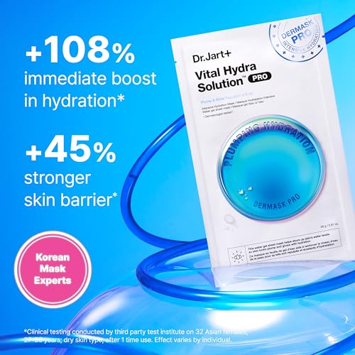 Image of Dr.Jart+ Dermask Vital Hydra Solution Glow Korean Face Mask with Hyaluronic Acid for Glass Skin | Sheet Mask | Korean Skin Care