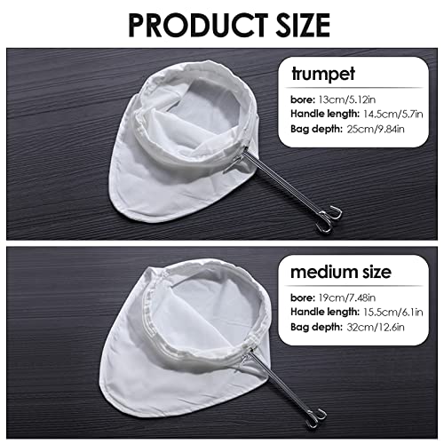 Winit 6 Pcs Reusable Traditional Thai Tea Filte, Coffee Food Tea Strainer With Stainless Steel Handle,5’’ And 7.5’’ Nuts Milk Juice Wine Cider Press Filter Bag thumb #1