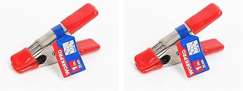 WORKPRO W032006 Abrazadera de resorte de acero, resistente, 1 pulgada, puntas y asas recubiertas de PVC sin marcas (paquete individual) (paquete de