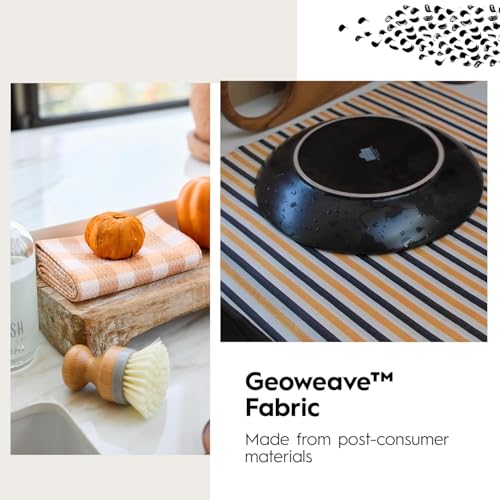 GEOMETRY Kitchen Towels - Quick Dry Microfiber Cloth Dish Towels for Kitchen Drying - Premium Quick Dry Towel - Shadow, 18