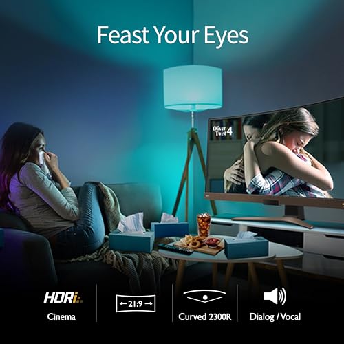 Image of BenQ EW3880R Premium Curved Ultrawide Monitor 38 inch WQHD w /Remote | IPS | 2300R Curve | HDRi | Eye-Care Tech | Height, Swivel & Tilt | 2.1ch w / 8w Subwoofer | DisplayPort |HDMI | USB-C | USB Hub,Black