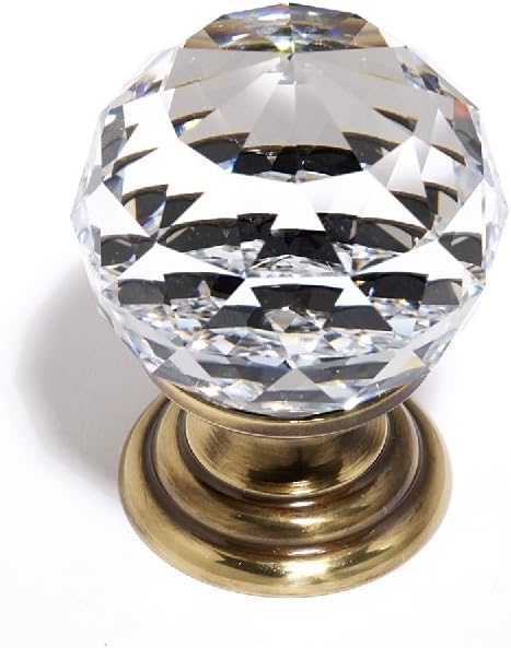 Alno C210-PB Traditional Crystal Knobs, 1-1/4", Polished Brass