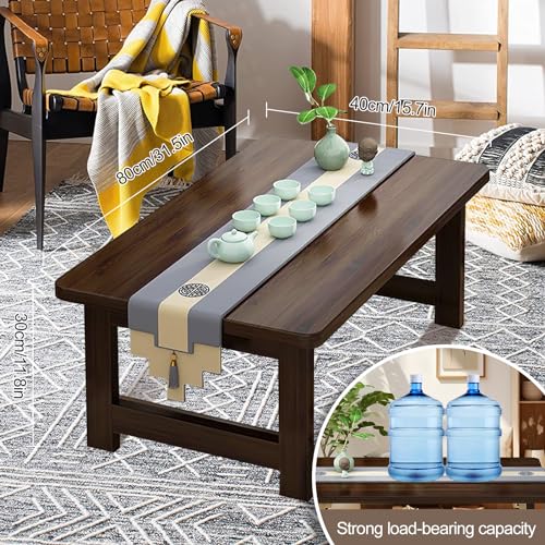 Table basse pliante japonaise bois massif salon meuble bas moderne