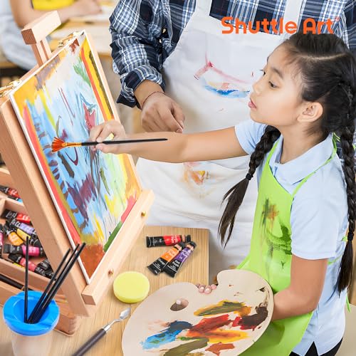 Shuttle Art 65 Piezas Kit Pintura Acrílica, Caballete Pintura con 30 Colores Tubos de Pintura Acrílica, Lienzo, Pinceles y Paleta, Maletin Pinturas para Niños, Adultos, Artistas - imagen 8