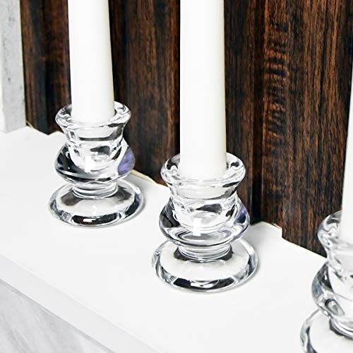 Deybby DEH1G02 Clear Glass Candlestick Holders thumb #1