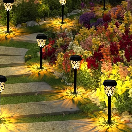 Dazzle Bright SOLAR PATHWAY LIGHTS Powered Pathway Lights Outdoor, 10 Pack 17 Inch Led Warm White Night Lights Waterproof Garden Stake Lights thumb #6
