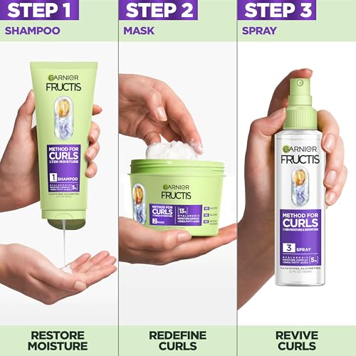 Garnier Fructis Method for Curls Moisture Refreshing Curl Activator, Curl Refresher Spray with up to 5% Hyaluronic Moisture Complex, Designed and Tested for 2C to 4C Curls and Coils, 12.5 fl oz - image 3