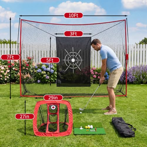 Garvee Golf Net, 10 x 7 ft Heavy Duty Golf Practice Nets with Chipping Net - image 2
