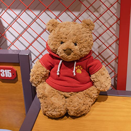 CILUA28cm-40cm Barcelo Bear Doll Brian Bear Doll Ugly Cute Teddy Bear Plush Toy Children's Pillow Doll red sweater 28CM