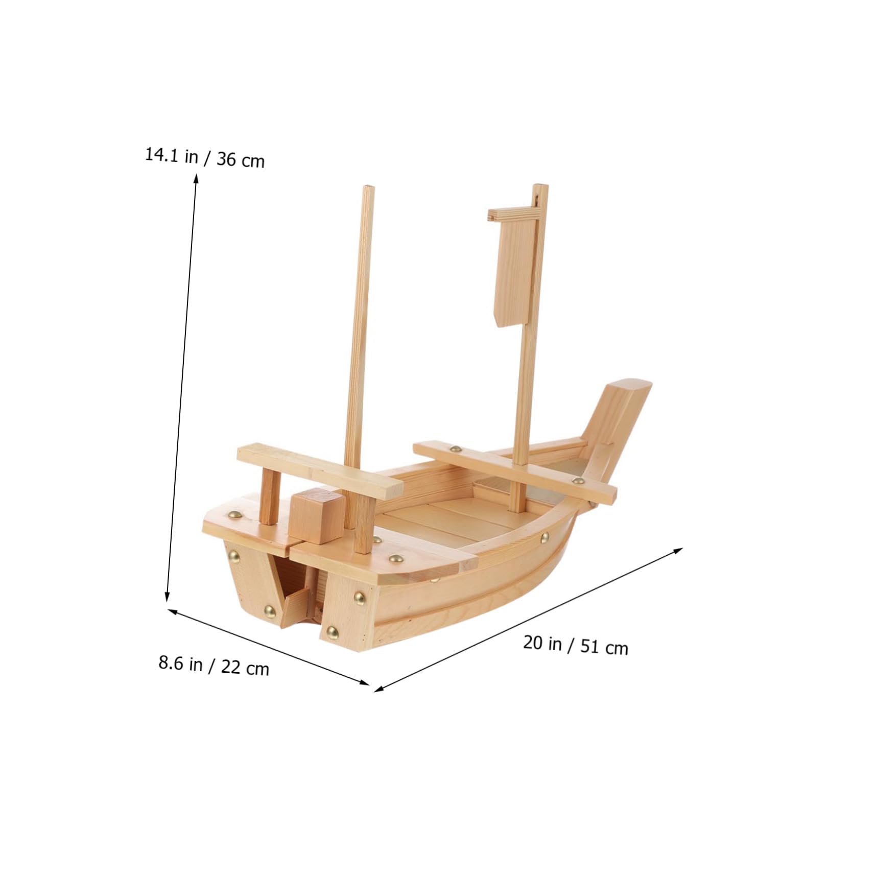 ULTECHNOVO Plateau de Service à Sushis en Bois, Bateau Stylé pour Desserts
