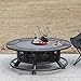OutVue 36 Inch Fire Pit with 2 Grills, Wood Burning Fire Pits for Outside with Lid & Poker, BBQ& Outdoor Firepit & Round Metal Table 3 in 1 for Patio, Picnic, Party