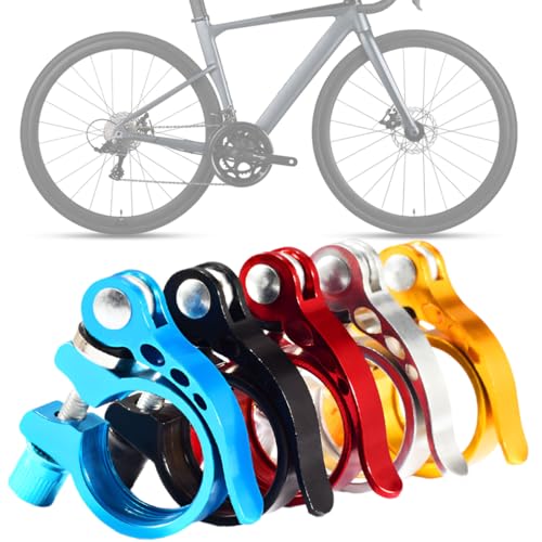 KUMSODE 5 Stück Fahrrad Schnellspanner für Sattelstütze M6x55mm Sattelklemme Aluminium Schnellverschluss Klemme