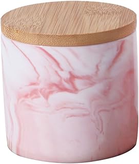 Luxshiny Pink Jar Tea Airtight Ceramic Multi-function Sugar Can Porcelain Marble Condiment Jar with Lid Coffee Seasoning Canister ceramic tea jar