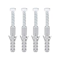 Vista 1 de uxcell Tubo de expansión de plástico de 0.472x2.362 in para paneles de yeso con tornillos hexagonales gris 4pcs