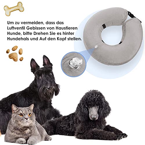 Nasjac aufblasbare Halskrause Hund & Katze, Verstellbarer weicher und bequemer Hundekragen Leckschutz mit Schnellverschluss, verhindern, DASS Haustiere nach der Operation Wunden berühren und lecken
